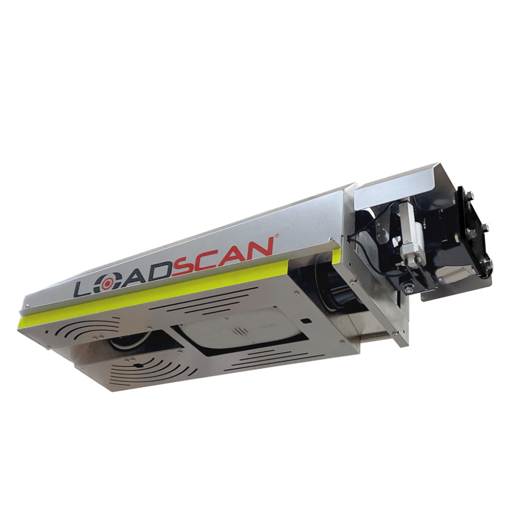 Loadscan solutions load volume scanner mounted above haul trucks for accurate bulk material measurement and fleet monitoring.